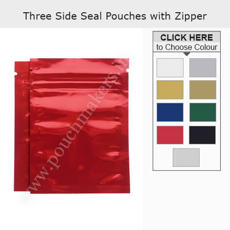 Three Side Seal Pouches With Zipper Three Side Seal Pouches With Zipper